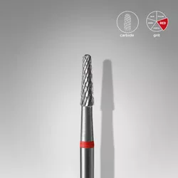 Staleks Karbidová fréza "Kužel" červený 23/8 mm