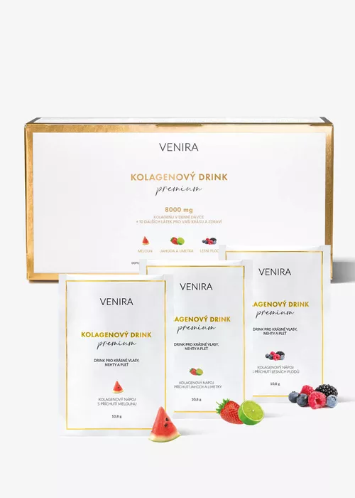 VENIRA PREMIUM kolagenový drink pro vlasy, nehty a pleť, 30 sáčků